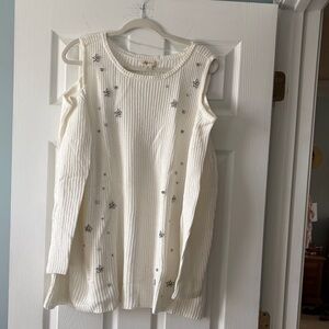 Embellished White Sweater